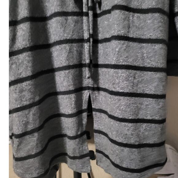 COA Gray and Black Striped Open Front Cardigan/Jacket with Hood - XL - Picture 9 of 10